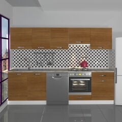 Decoraktiv Elite 280 Ankastre MDF Hazır Mutfak Dolabı Ceviz
