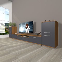 Decoraktiv Eko 9220 Mdf Tv Ünitesi Tv Sehpası Ceviz - Antrasit