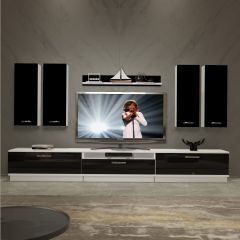 Decoraktiv Trendstyle 8D Slm Tv Ünitesi Tv Sehpası Beyaz - Siyah