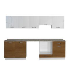 Decoraktiv Elite 280 Ankastre MDF Hazır Mutfak Dolabı Ceviz - Beyaz