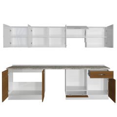Decoraktiv Elite 280 Ankastre MDF Hazır Mutfak Dolabı Ceviz - Beyaz