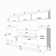 Decoraktiv Ekoflex 9 Slm Krom Ayaklı Tv Ünitesi Tv Sehpası