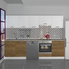 Decoraktiv Elite 280 Ankastre MDF Hazır Mutfak Dolabı Pera - Beyaz