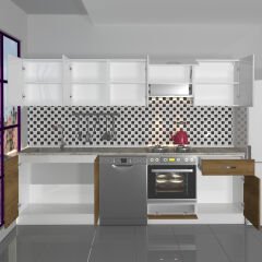 Decoraktiv Elite 280 Ankastre MDF Hazır Mutfak Dolabı Pera - Beyaz