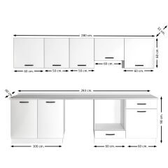 Decoraktiv Elite 280 Ankastre MDF Hazır Mutfak Dolabı Pera - Beyaz