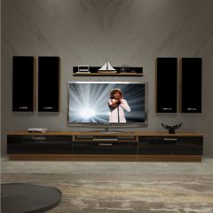 Decoraktiv Trendstyle 8D Slm Tv Ünitesi Tv Sehpası Ceviz - Siyah
