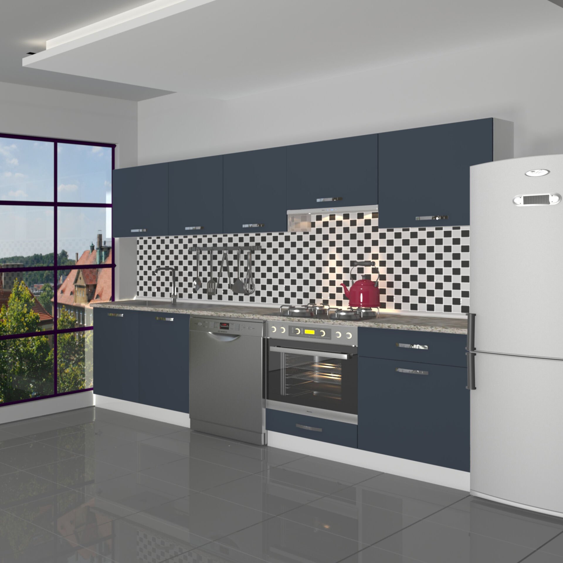 Decoraktiv Elite 280 Ankastre MDF Hazır Mutfak Dolabı Antrasit