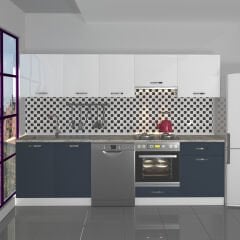 Decoraktiv Elite 280 Ankastre MDF Hazır Mutfak Dolabı Antrasit - Beyaz