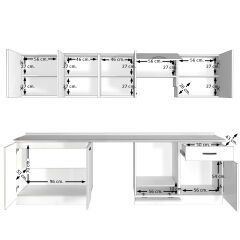 Decoraktiv Elite 280 Ankastre MDF Hazır Mutfak Dolabı Antrasit - Beyaz