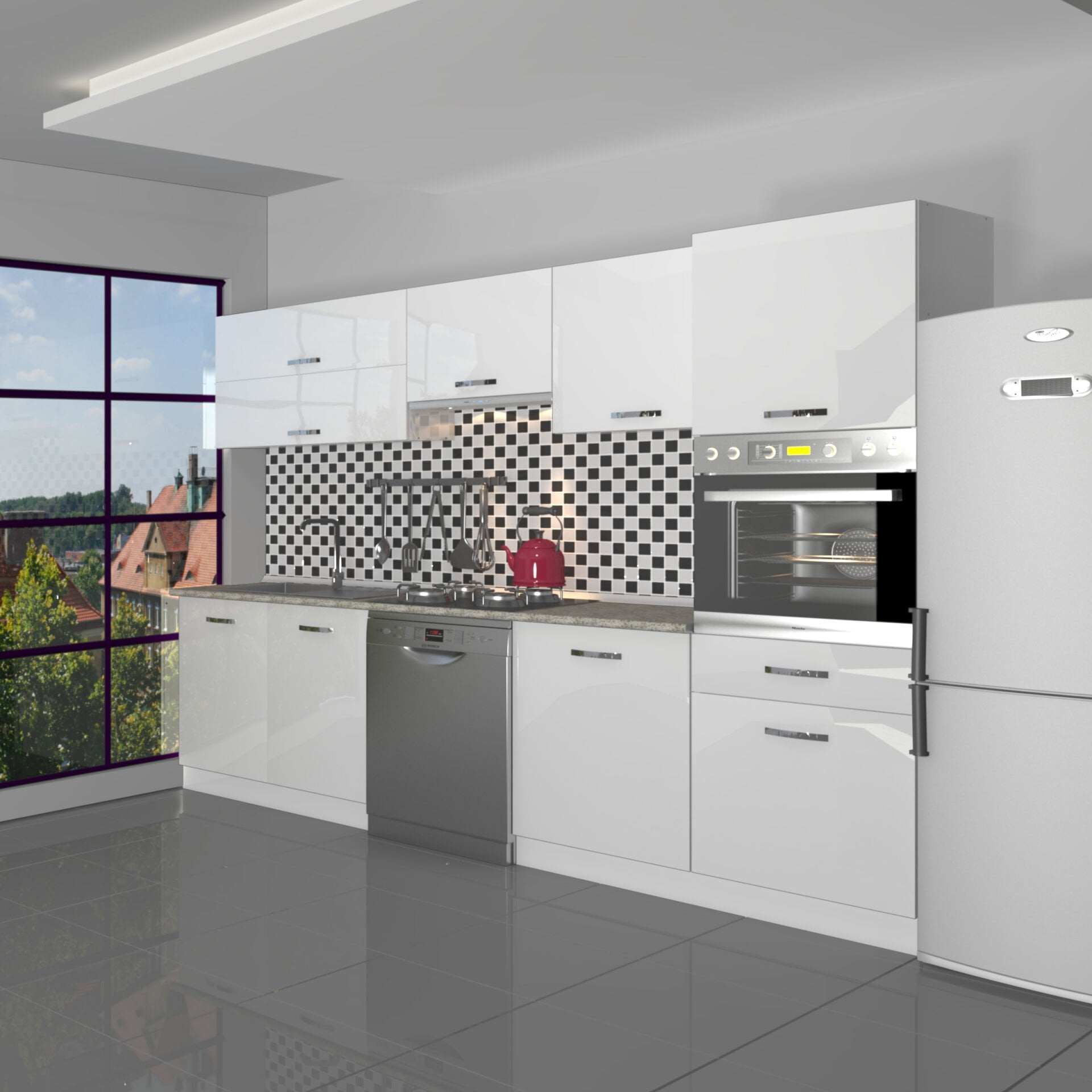 Decoraktiv Elite 280Y Ankastre Boy Dolaplı MDF Hazır Mutfak Dolabı