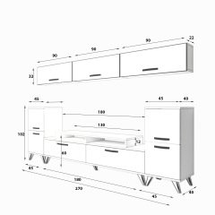 Decoraktiv Ekoflex 9 Slm Retro Tv Ünitesi Tv Sehpası