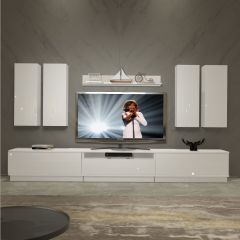 Decoraktiv Trendstyle 8DS Slm Tv Ünitesi Tv Sehpası Parlak Beyaz