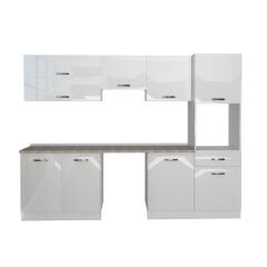 Decoraktiv Elite 280Y Ankastre Boy Dolaplı MDF Hazır Mutfak Dolabı Parlak Beyaz