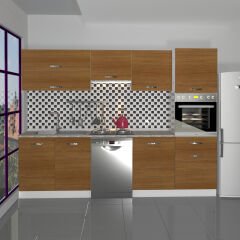 Decoraktiv Elite 280Y Ankastre Boy Dolaplı MDF Hazır Mutfak Dolabı Ceviz