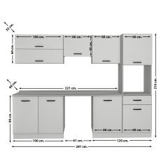 Decoraktiv Elite 280Y Ankastre Boy Dolaplı MDF Hazır Mutfak Dolabı Ceviz