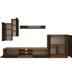 Decoraktiv Eko 6B Mdf Dvd Tv Ünitesi Tv Sehpası Pera - Siyah Mermer