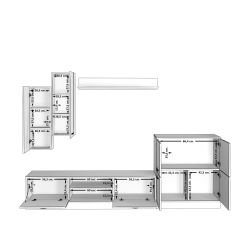 Decoraktiv Eko 6B Mdf Dvd Tv Ünitesi Tv Sehpası Pera - Siyah Mermer