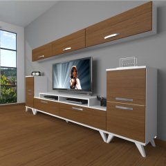 Decoraktiv Ekoflex 9 Slm Retro Tv Ünitesi Tv Sehpası Beyaz - Ceviz