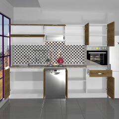 Decoraktiv Elite 280Y Ankastre Boy Dolaplı MDF Hazır Mutfak Dolabı Pera