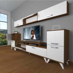 Decoraktiv Ekoflex 9 Slm Retro Tv Ünitesi Tv Sehpası Ceviz - Beyaz