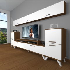 Decoraktiv Ekoflex 9 Slm Retro Tv Ünitesi Tv Sehpası Ceviz - Beyaz