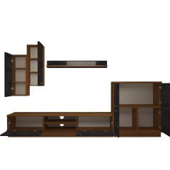 Decoraktiv Eko 6B Mdf Dvd Tv Ünitesi Tv Sehpası Ceviz - Siyah Mermer