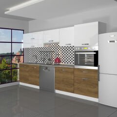 Decoraktiv Elite 280Y Ankastre Boy Dolaplı MDF Hazır Mutfak Dolabı Pera - Beyaz
