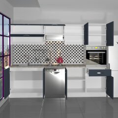 Decoraktiv Elite 280Y Ankastre Boy Dolaplı MDF Hazır Mutfak Dolabı Antrasit