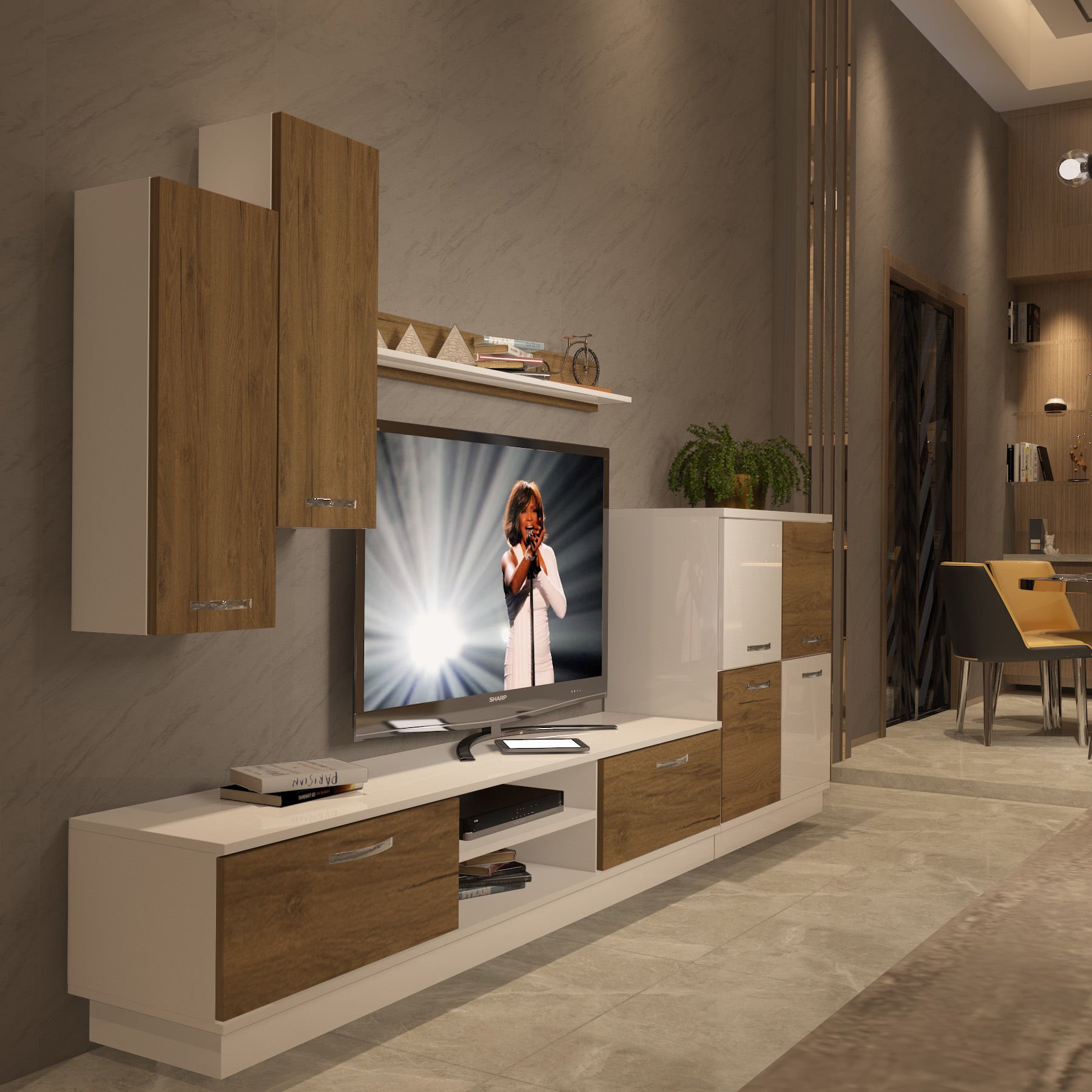 Decoraktiv Eko 6B Mdf Dvd Tv Ünitesi Tv Sehpası Beyaz - Pera