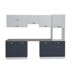 Decoraktiv Elite 280Y Ankastre Boy Dolaplı MDF Hazır Mutfak Dolabı Antrasit - Buz Gri