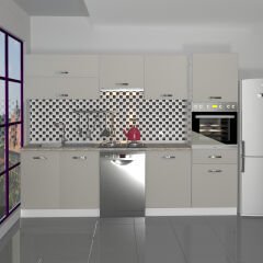 Decoraktiv Elite 280Y Ankastre Boy Dolaplı MDF Hazır Mutfak Dolabı Kumtaşı