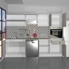 Decoraktiv Elite 280Y Ankastre Boy Dolaplı MDF Hazır Mutfak Dolabı Kumtaşı