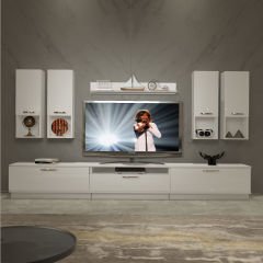 Decoraktiv Trendstyle 8DA Mdf Tv Ünitesi Tv Sehpası Parlak Beyaz