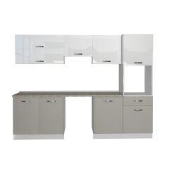 Decoraktiv Elite 280Y Ankastre Boy Dolaplı MDF Hazır Mutfak Dolabı Kumtaşı - Beyaz