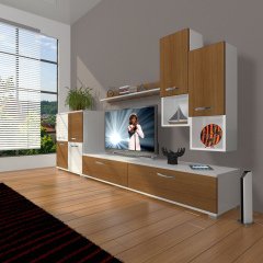 Decoraktiv Eko 6DA Slm Std Tv Ünitesi Tv Sehpası Beyaz - Ceviz