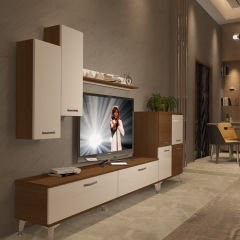 Decoraktiv Eko 6 Slm Std Silver Tv Ünitesi Tv Sehpası Ceviz - Beyaz