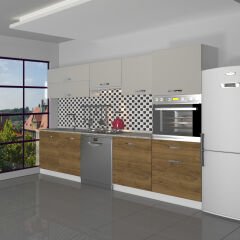 Decoraktiv Elite 280Y Ankastre Boy Dolaplı MDF Hazır Mutfak Dolabı Pera - Kumtaşı
