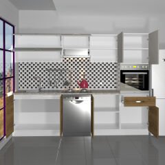 Decoraktiv Elite 280Y Ankastre Boy Dolaplı MDF Hazır Mutfak Dolabı Pera - Kumtaşı