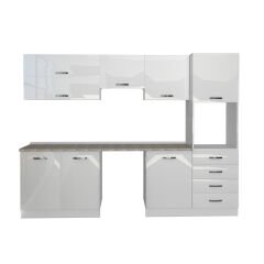 Decoraktiv Elite 280YQ Ankastre Boy Dolaplı MDF Hazır Mutfak Dolabı Parlak Beyaz