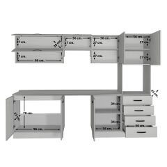 Decoraktiv Elite 280YQ Ankastre Boy Dolaplı MDF Hazır Mutfak Dolabı Parlak Beyaz