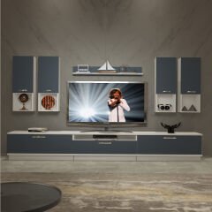 Decoraktiv Trendstyle 8DA Mdf Tv Ünitesi Tv Sehpası Beyaz - Antrasit