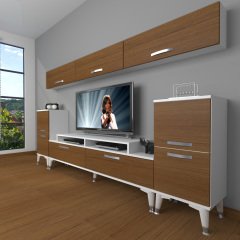 Decoraktiv Ekoflex 9 Slm Silver Tv Ünitesi Tv Sehpası Beyaz - Ceviz