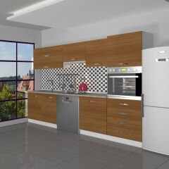 Decoraktiv Elite 280YQ Ankastre Boy Dolaplı MDF Hazır Mutfak Dolabı Ceviz