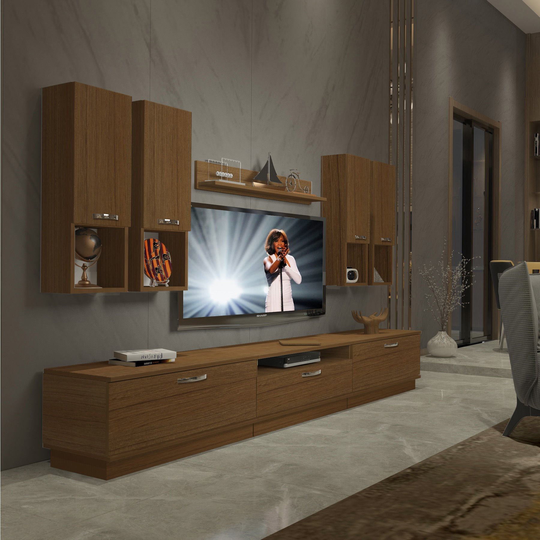 Decoraktiv Trendstyle 8DA Mdf Tv Ünitesi Tv Sehpası Ceviz