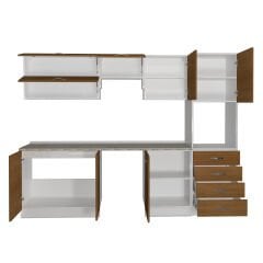 Decoraktiv Elite 280YQ Ankastre Boy Dolaplı MDF Hazır Mutfak Dolabı Ceviz