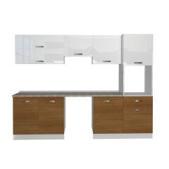 Decoraktiv Elite 280YQ Ankastre Boy Dolaplı MDF Hazır Mutfak Dolabı Ceviz - Beyaz