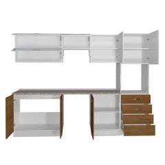 Decoraktiv Elite 280YQ Ankastre Boy Dolaplı MDF Hazır Mutfak Dolabı Ceviz - Beyaz