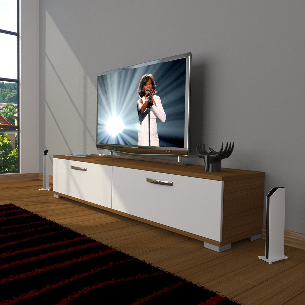 Decoraktiv Eko 140 Slm Std Tv Ünitesi Tv Sehpası Ceviz - Beyaz