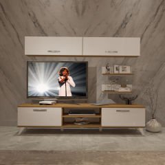 Decoraktiv Eko 5 Mdf Dvd Retro Tv Ünitesi Tv Sehpası Pera - Beyaz
