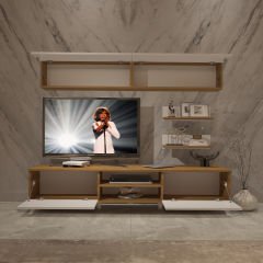 Decoraktiv Eko 5 Mdf Dvd Retro Tv Ünitesi Tv Sehpası Pera - Beyaz